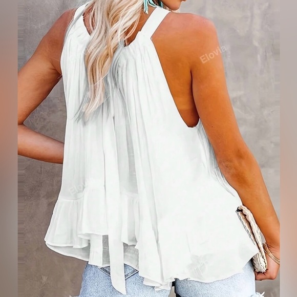 Elegant White Ruffle Top - Picture 2 of 4